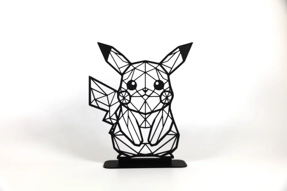Pikachu géométrique avec support