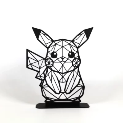 Pikachu géométrique avec support