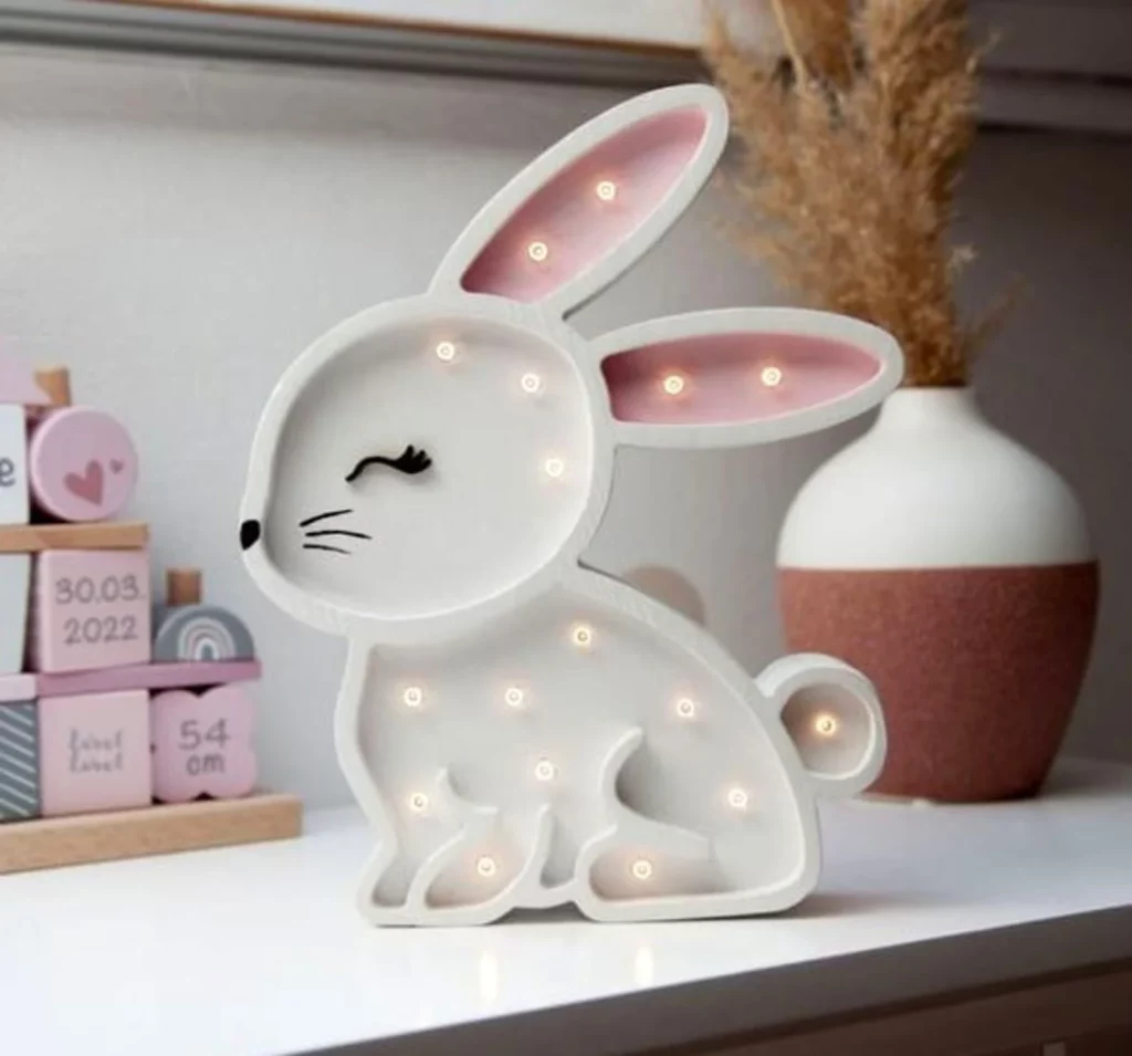Veilleuse en Bois Lapin