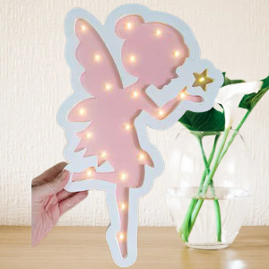 Veilleuse LED en bois - Forme de "Fée"