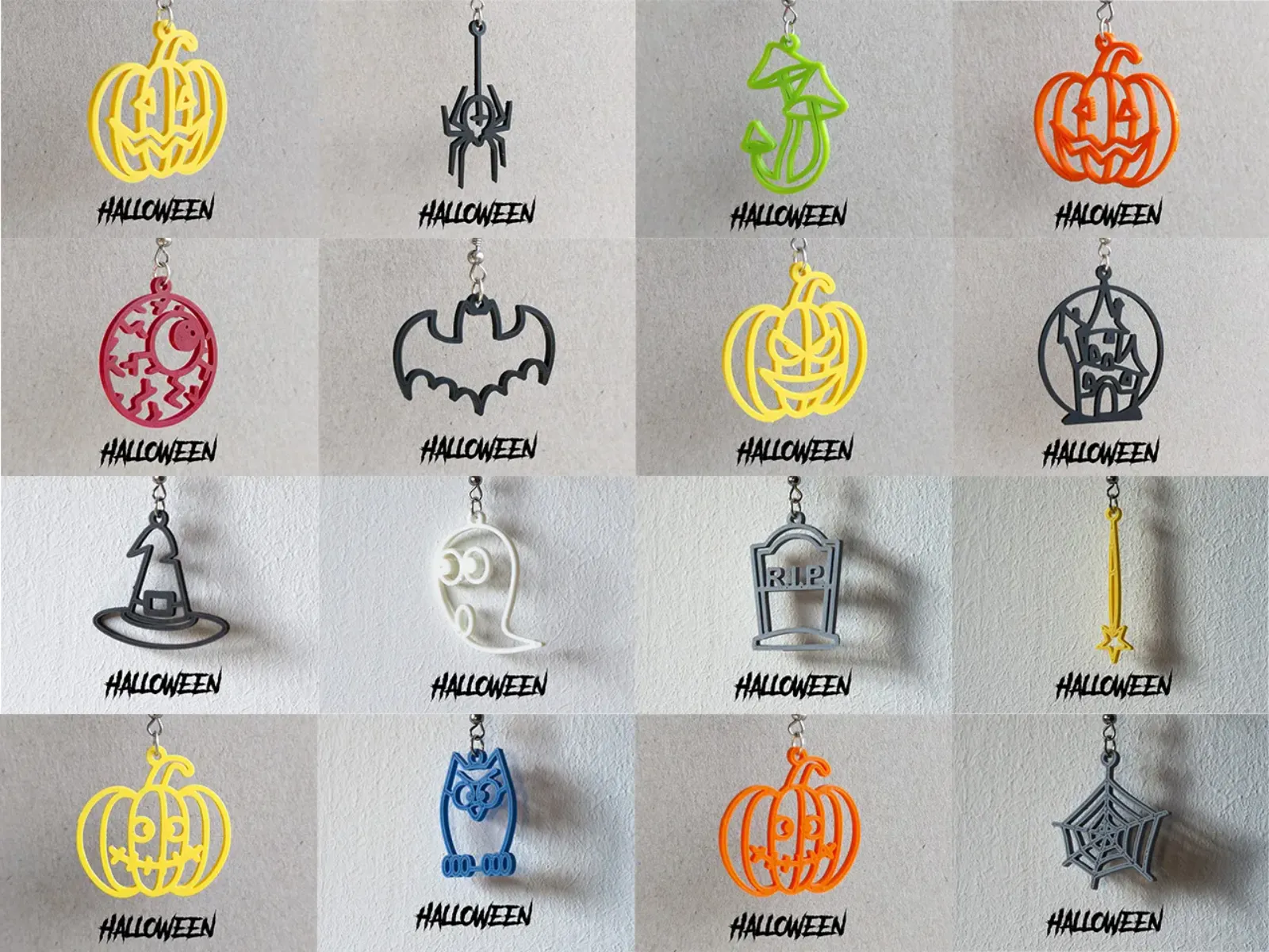 Collection de boucles d'oreilles Halloween