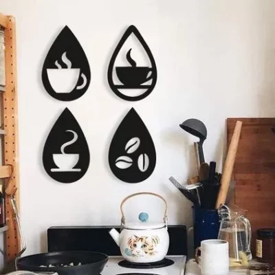Décoration Murale en Plastique pour Café