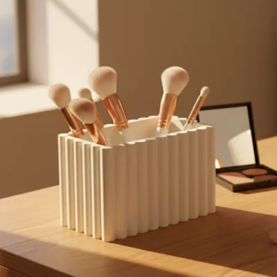 Organisateur de Pinceaux de Maquillage Cannelé - Rectangle Nervuré