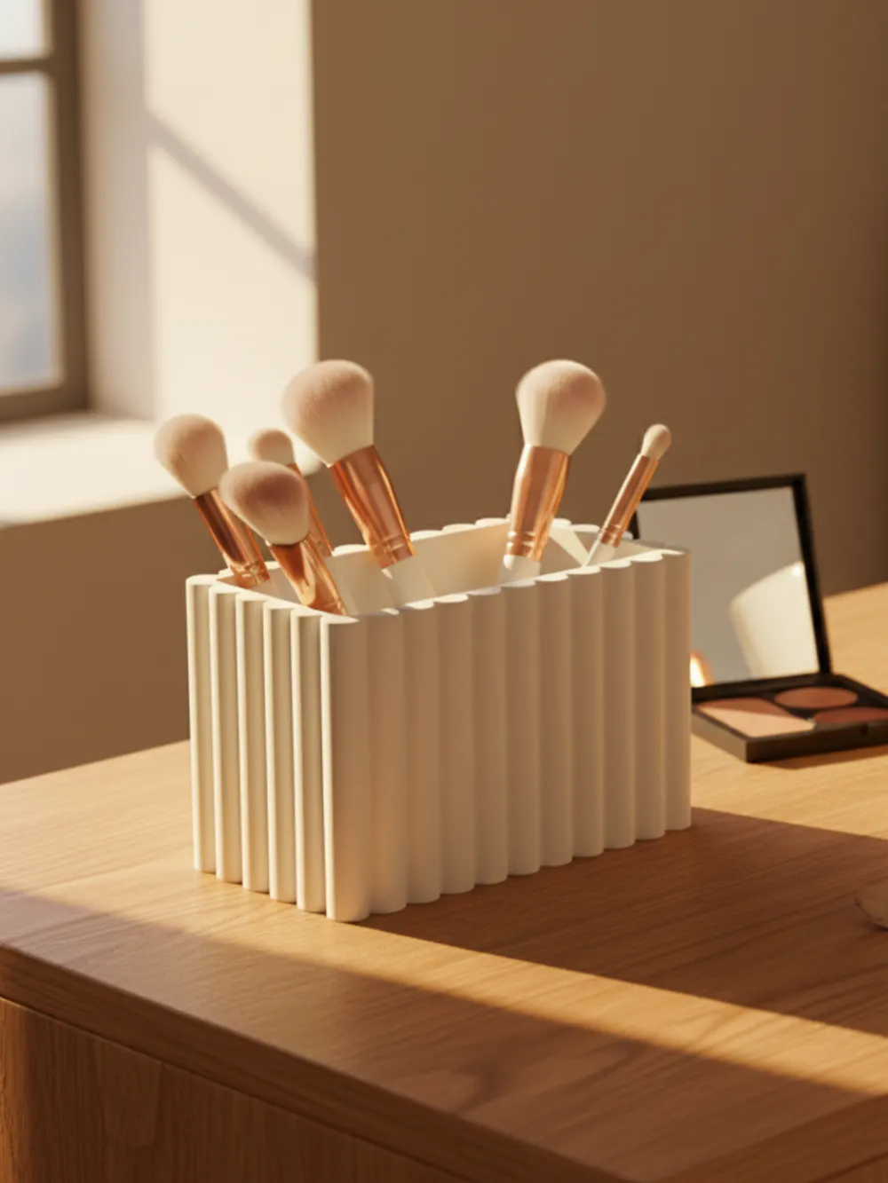 Organisateur de Pinceaux de Maquillage Cannelé - Rectangle Nervuré