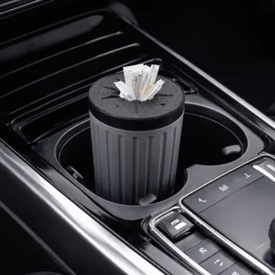 Mini poubelle de voiture porte-gobelet