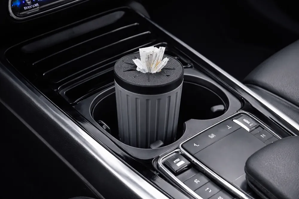 Mini poubelle de voiture porte-gobelet